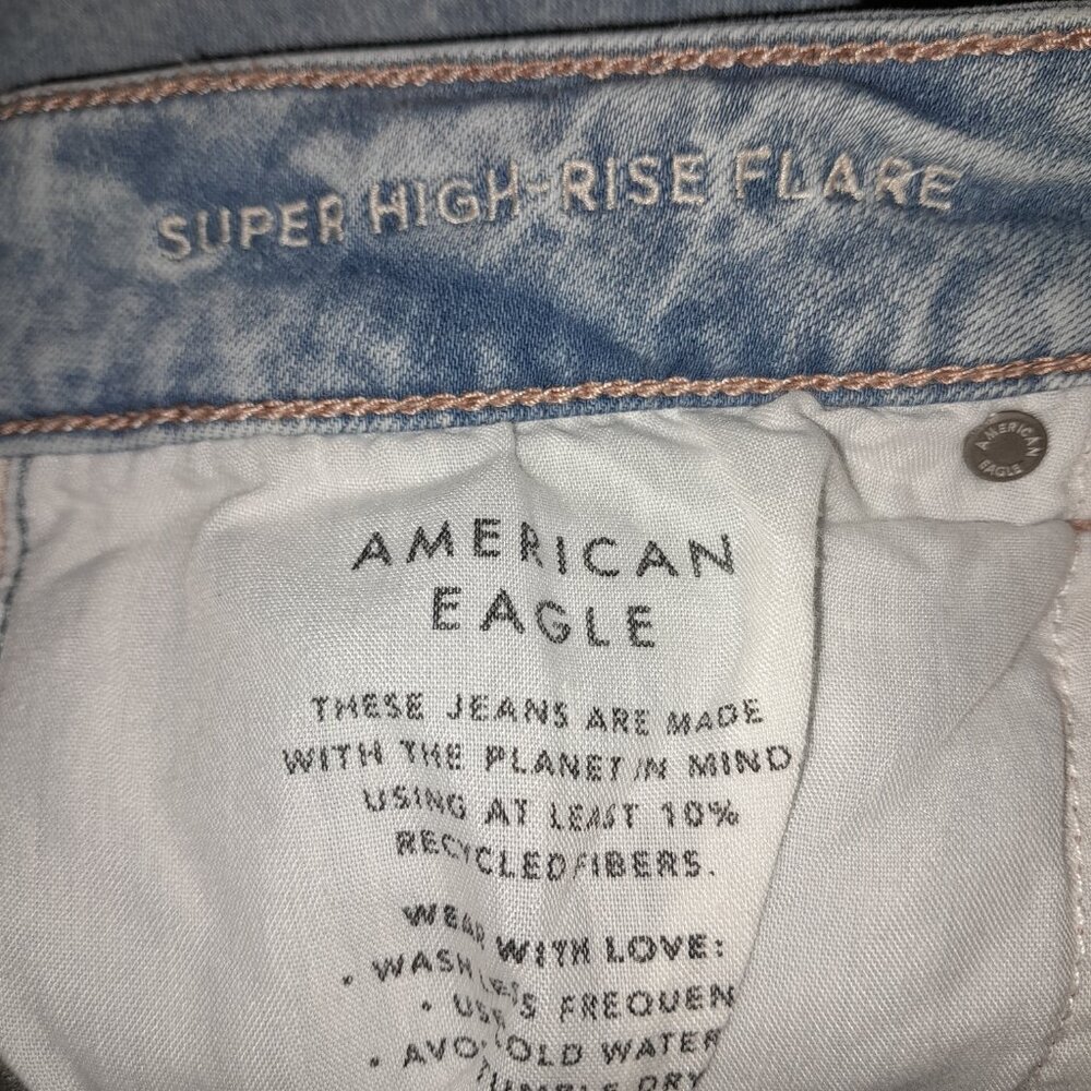 AE Next Level Ripped Super High-Waisted Flare Jean American Eagle Sz 12 Reg NWOT - Picture 10 of 12